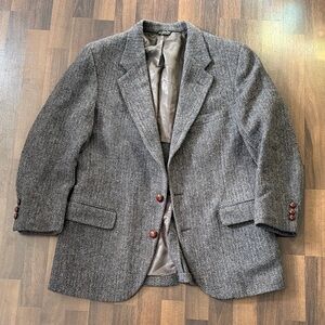 Harris Tweed vintage brown and black herringbone blazer